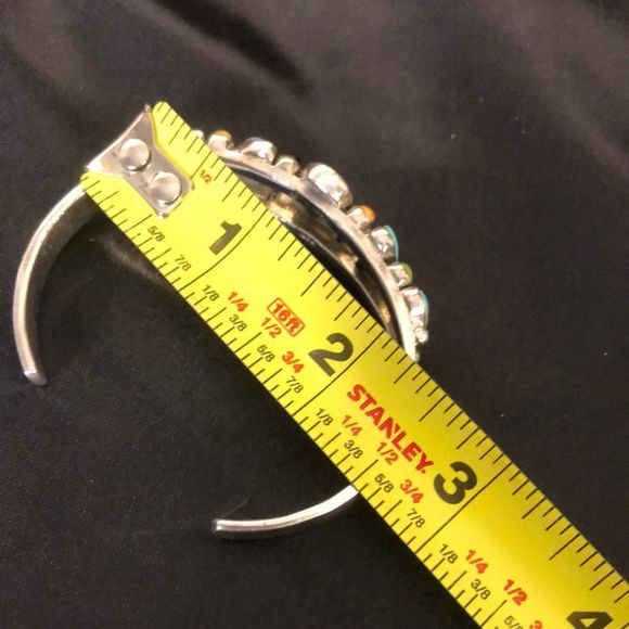 BARSE Turquoise Sterling Silver Multi Gemstone Southwestern Cuff Bracelet - Picture 7 of 11